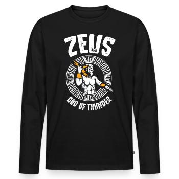 Zeus God of Thunder, Greek mythology - Men's Premium Organic Long Sleeve Shirt - black - Front - Nico (187cm)