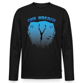 Apnoe Tauchen, Freediving, Tieftaucher - Männer Premium Bio Langarmshirt - Schwarz - Vorne - Nico (187cm)