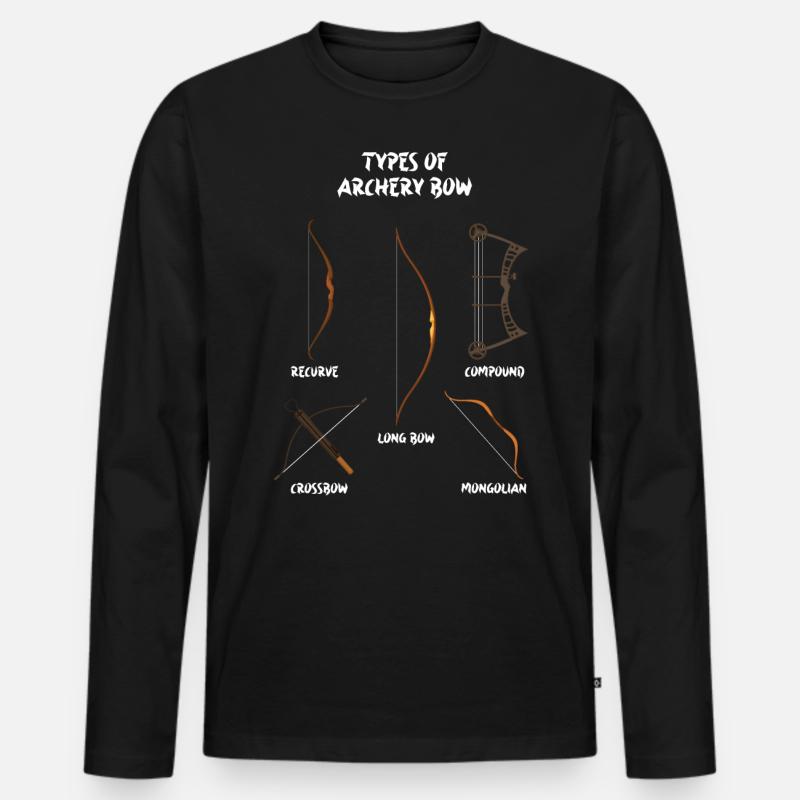 Arten von Bögen, Langbogen, Bogenschießen - Männer Premium Bio Langarmshirt - Schwarz