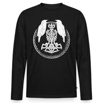 Viking Celtic Huginn - T-shirt manches longues Premium bio Homme - noir - Devant - Nico (187cm)