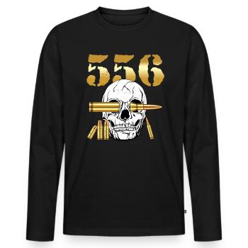 556 AR15 Waffenliebhaber Munition - Männer Premium Bio Langarmshirt - Schwarz - Vorne - Nico (187cm)