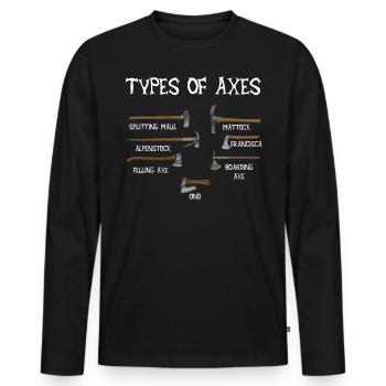 Arten Von Äxten, Axt, Wikinger, Wikinger, Nordisch - Männer Premium Bio Langarmshirt - Schwarz - Vorne - Nico (187cm)