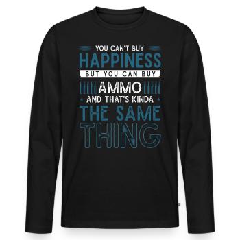 Amateurs d’armes, propriétaires d’armes, drôle - T-shirt manches longues Premium bio Homme - noir - Devant - Nico (187cm)