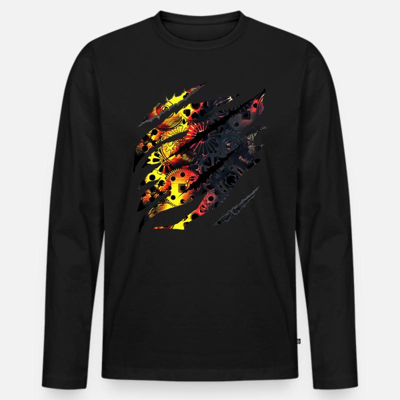 Steampunk, Gothic, Punk - Männer Premium Bio Langarmshirt - Schwarz