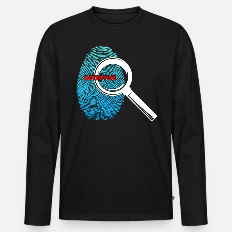 Detektiv, Kinder, - Männer Premium Bio Langarmshirt - Schwarz