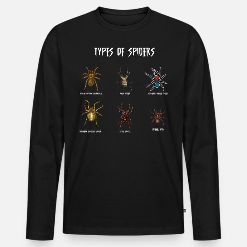 Arten Von Spinnen, Spinne - Männer Premium Bio Langarmshirt - Schwarz