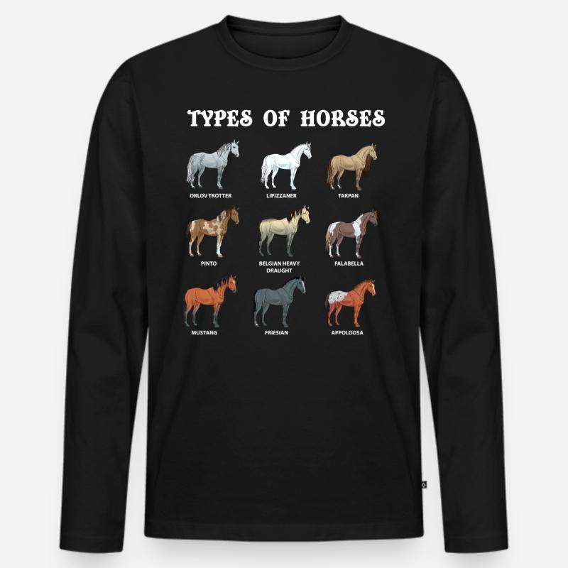 Arten Von Pferden, Pferd, Araber - Männer Premium Bio Langarmshirt - Schwarz