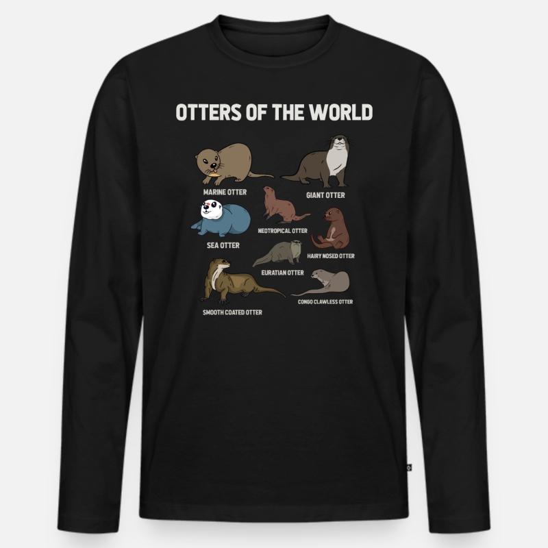 Otter Der Welt, Otter - Männer Premium Bio Langarmshirt - Schwarz