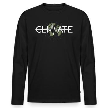 Klima Herzschlag, Klima, Tag Der Erde - Männer Premium Bio Langarmshirt - Schwarz - Vorne - Nico (187cm)
