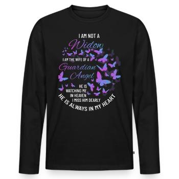 Witwe, Huband Verloren, Trauer, Guardian Angel - Männer Premium Bio Langarmshirt - Schwarz - Vorne - Nico (187cm)
