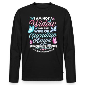 Widow of a Beautiful Man, Mourning, - Men's Premium Organic Long Sleeve Shirt - black - Front - Nico (187cm)