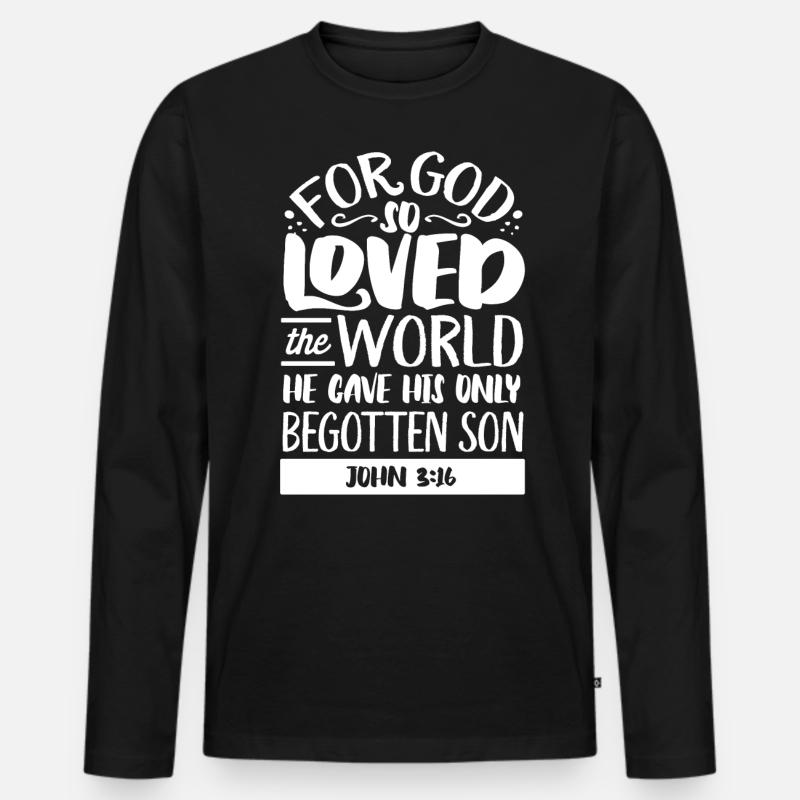 Bibelvers, Christlicher Gott, Gebetspsalm - Männer Premium Bio Langarmshirt - Schwarz