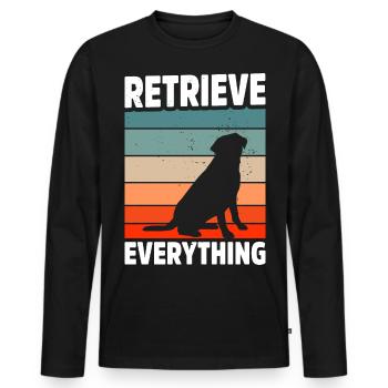 Labrador Geschenkidee für Labrador Retriever Hund - Männer Premium Bio Langarmshirt - Schwarz - Vorne - Nico (187cm)