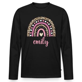 Emily Regenbogen Name Geburtstag Emily - Männer Premium Bio Langarmshirt - Schwarz - Vorne - Nico (187cm)