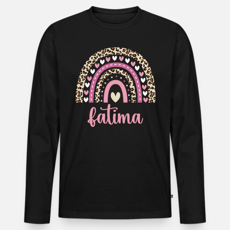 Fatima Regenbogen Name Geburtstag Fatima - Männer Premium Bio Langarmshirt - Schwarz