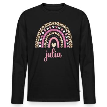 Julia Regenbogen Name Geburtstag Julia - Männer Premium Bio Langarmshirt - Schwarz - Vorne - Nico (187cm)