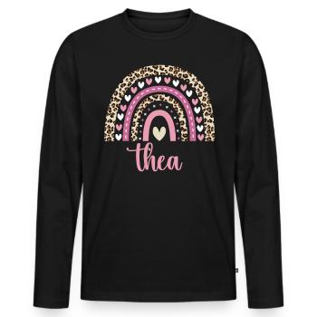Thea Regenbogen Name Geburtstag Thea - Männer Premium Bio Langarmshirt - Schwarz - Vorne - Nico (187cm)