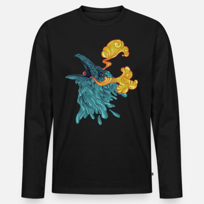 Rabenwasser - Männer Premium Bio Langarmshirt - Schwarz