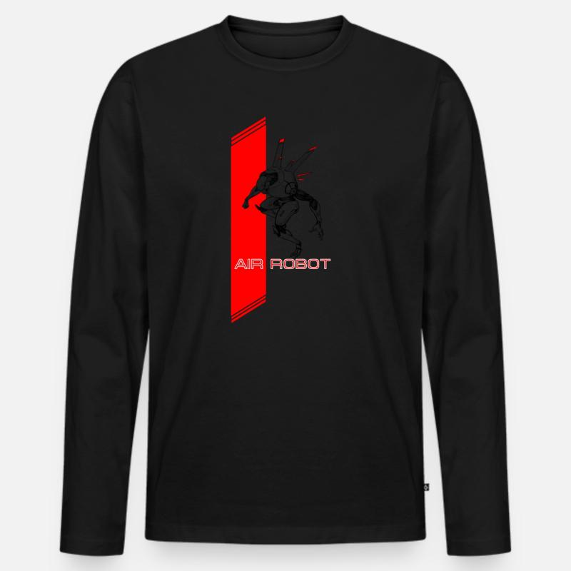 Luft Roboter - Männer Premium Bio Langarmshirt - Schwarz