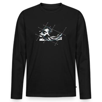 T-shirt Fibonacci Coupe Or - T-shirt manches longues Premium bio Homme - noir - Devant - Nico (187cm)
