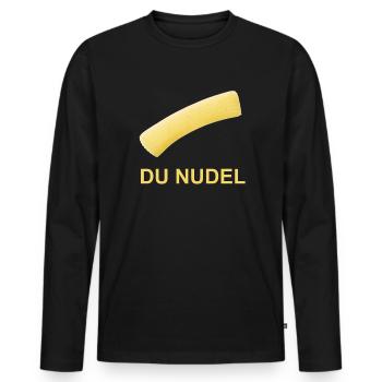 You noodle - Men's Premium Organic Long Sleeve Shirt - black - Front - Nico (187cm)