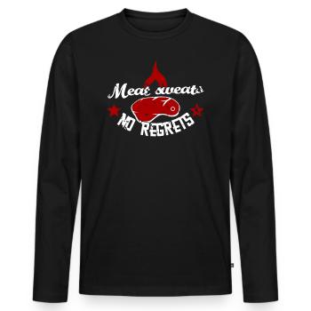 Griller les amateurs de viande Dire drôle - T-shirt manches longues Premium bio Homme - noir - Devant - Nico (187cm)