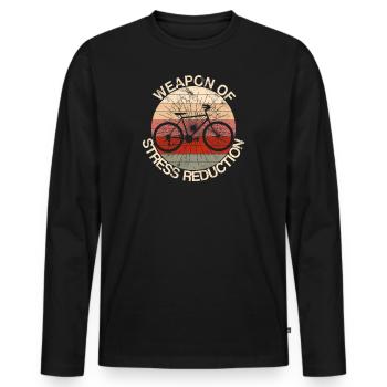 Fahrradfahren Radfahren Stressreduktion - Men's Premium Organic Long Sleeve Shirt - black - Front - Nico (187cm)