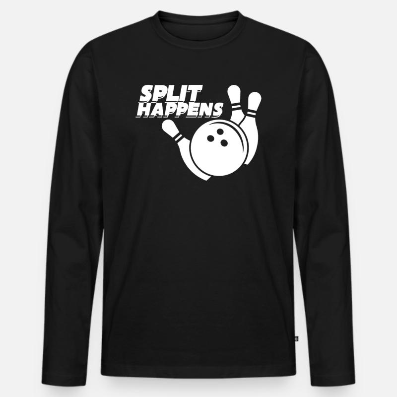 Split happens Bowling Outfit - Männer Premium Bio Langarmshirt - Schwarz