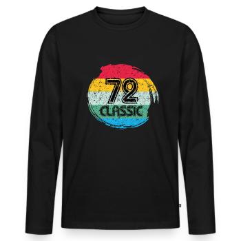 72 vintage outfit - Men's Premium Organic Long Sleeve Shirt - black - Front - Nico (187cm)
