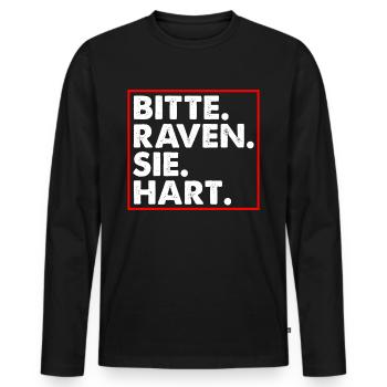 Bitte raven Sie hart Goa Techno Dubstep - Männer Premium Bio Langarmshirt - Schwarz - Vorne - Nico (187cm)