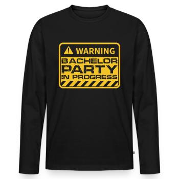 JGA Junggesellenabschied Bachlor-Party Hochzeit - Männer Premium Bio Langarmshirt - Schwarz - Vorne - Nico (187cm)