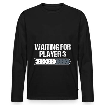Witziges Geschenk werdende Mutter baldige Geburt M - Männer Premium Bio Langarmshirt - Schwarz - Vorne - Nico (187cm)