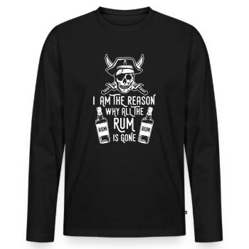 Rhum Rhum buveurs alcool Alcool Pirates - T-shirt manches longues Premium bio Homme - noir - Devant - Nico (187cm)