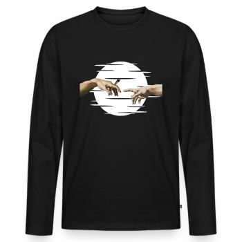 Michelangelo Pass the joint Weed Druffi Trippy - T-shirt manches longues Premium bio Homme - noir - Devant - Nico (187cm)