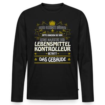 Lebensmittelkontrolleur Geschenkidee Nahrungskontr - Männer Premium Bio Langarmshirt - Schwarz - Vorne - Nico (187cm)