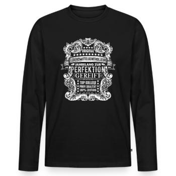 Lebensmittelkontrolleur Geschenkidee Nahrungskontr - Männer Premium Bio Langarmshirt - Schwarz - Vorne - Nico (187cm)