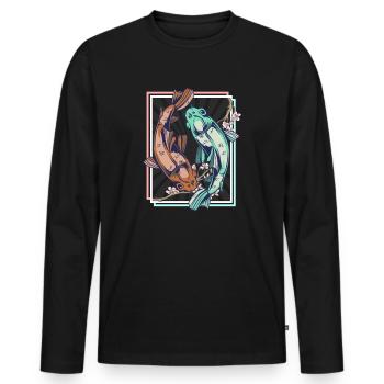Poisson koi koi Japon - T-shirt manches longues Premium bio Homme - noir - Devant - Nico (187cm)