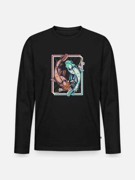 Koi koi fish Japan - Men's Premium Organic Long Sleeve Shirt - black