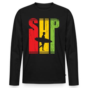 Sup Vintage Stand up paddle Stand up paddeling - Männer Premium Bio Langarmshirt - Schwarz - Vorne - Nico (187cm)