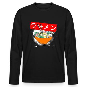 Anime Suppe Asiatische Suppe - Männer Premium Bio Langarmshirt - Schwarz - Vorne - Nico (187cm)