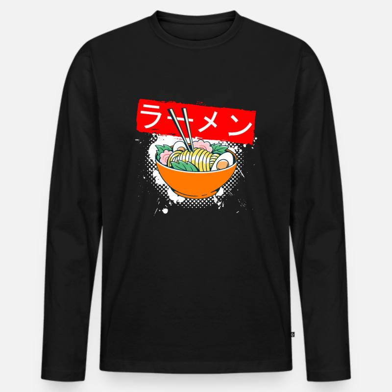 Anime Suppe Asiatische Suppe - Männer Premium Bio Langarmshirt - Schwarz
