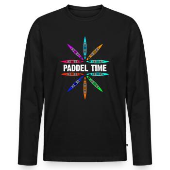 Paddel Team Kanu Kayak - Männer Premium Bio Langarmshirt - Schwarz - Vorne - Nico (187cm)