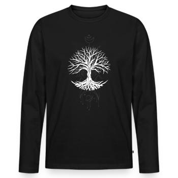 Yggdrasil Tree of life Tree of life Viking Ba - Men's Premium Organic Long Sleeve Shirt - black - Front - Nico (187cm)