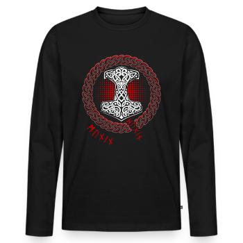 Thor Hammer Runen Thors Mythologie nordique - T-shirt manches longues Premium bio Homme - noir - Devant - Nico (187cm)