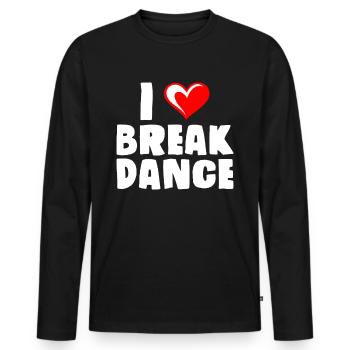 J'adore les breakdancers de breakdance - T-shirt manches longues Premium bio Homme - noir - Devant - Nico (187cm)