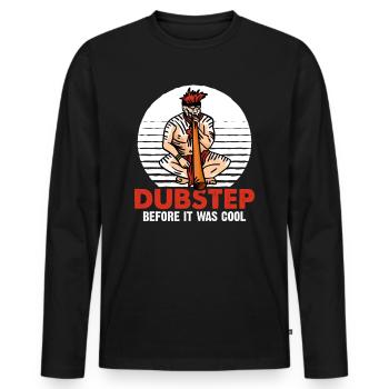 Didgeridoo Dubstep avant que ce soit cool - T-shirt manches longues Premium bio Homme - noir - Devant - Nico (187cm)