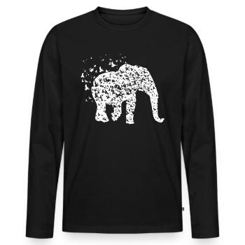 Elephant Elephants Africa Safari Africa Rasta Goa - Men's Premium Organic Long Sleeve Shirt - black - Front - Nico (187cm)