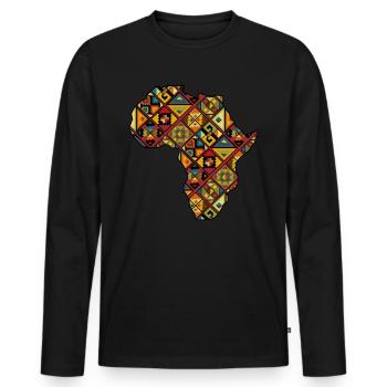 Africa Safari Rasta Fan d'Afrique Amoureux de l'Afrique - T-shirt manches longues Premium bio Homme - noir - Devant - Nico (187cm)