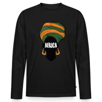 Africa Safari Rasta Fan d'Afrique Amoureux de l'Afrique - T-shirt manches longues Premium bio Homme - noir - Devant - Nico (187cm)