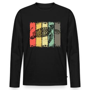 Schildkröte Meeresschildkröte Turtle Meerestiere - Männer Premium Bio Langarmshirt - Schwarz - Vorne - Nico (187cm)